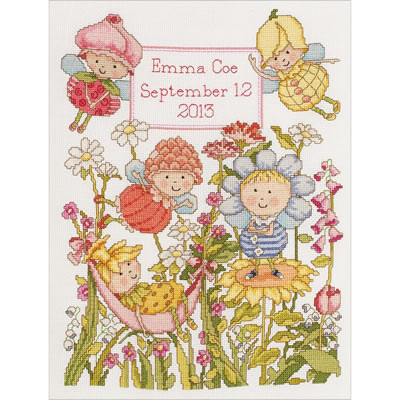 Garden Fairies Birth Record - Bucilla Pattern