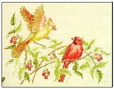 Red Birds and Raspberries - Crossed_Wing_Collection Pattern