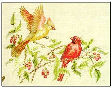 Red Birds and Raspberries - Crossed_Wing_Collection Pattern