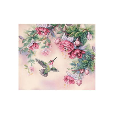 Hummingbird and Fuchsias - Dimensions Pattern