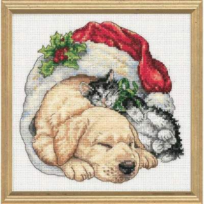 Christmas Morning Pets - Dimensions Pattern