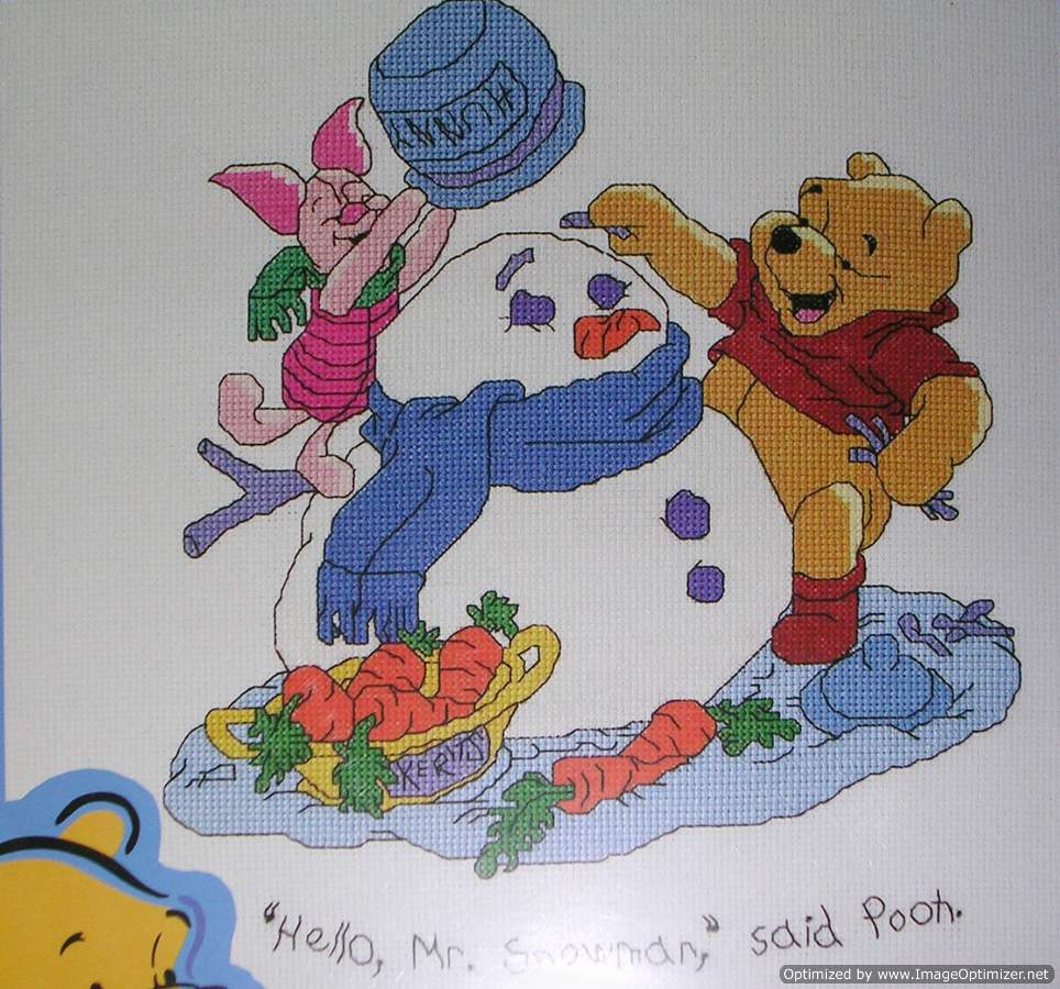 Mr Snowman, Pooh and Piglet - Leisure_Arts Pattern