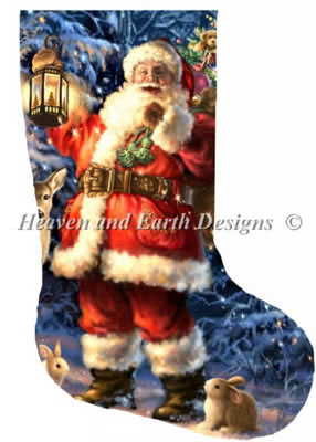 Stocking Woodland Santa - Heaven_and_Earth_Designs Pattern