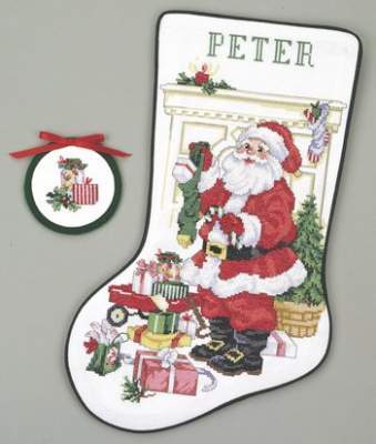 Santa at Work Stocking - JCA Pattern