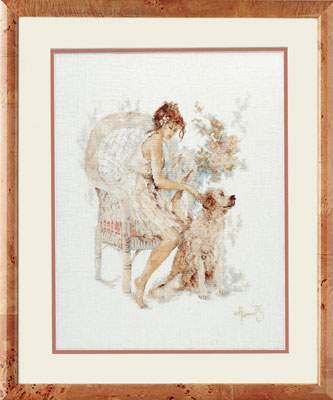 Seated Girl with Dog - 