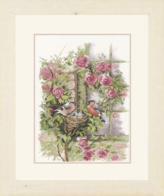 Nesting Birds in Rambler Rose - Lanarte::Mylene_de_Kleijn Pattern