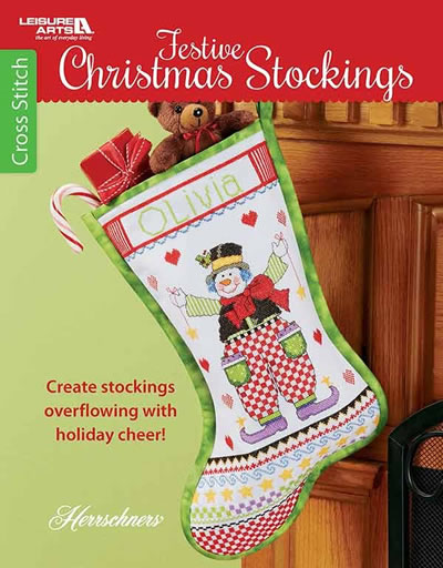 Festive Christmas Stockings - Leisure_Arts Pattern
