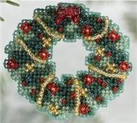 Holly Wreath Pin - Mill_Hill Bead_Kits