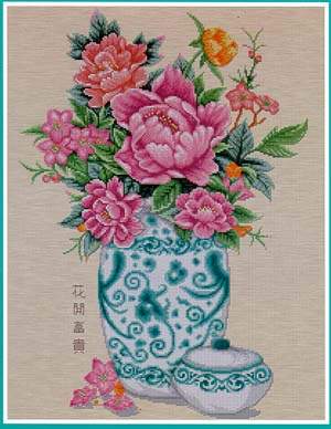 Peony in Vase - Pinn_Stitch Pattern