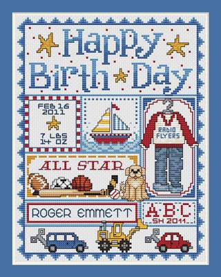 Happy Birthday for Boys - Sue_Hillis_Designs Pattern