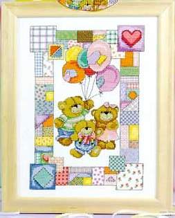 Patchwork Bears - StitchWorld Pattern