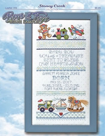 Boys and Toys Birth Sampler - 