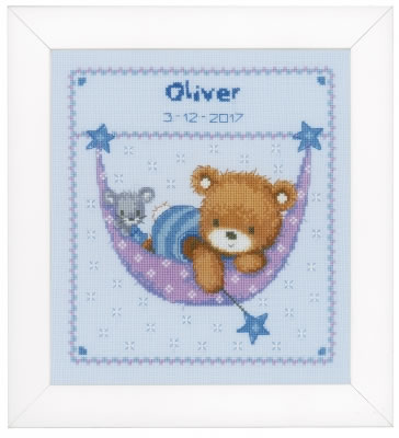 Little Boy Bear Hammock Birth Record - 