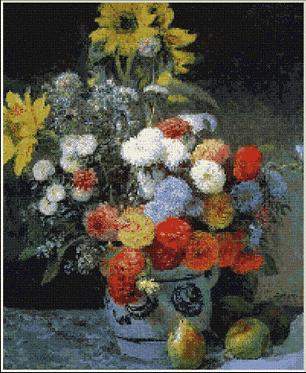 Mixed Flowers in a Vase - Cross_Stitch_Collectibles Pattern