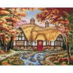 Moohue Counted Cross Stitch Supplies Beautiful Sea Scenery and Small Tower  Hut Cross Stitch Kits for Adults (Pattern 1)