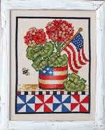 Patriotic Geranium - Cross Stitch Pattern