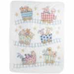 Little Train Crib Cover - Cross Stitch