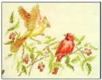Red Birds and Raspberries - Cross Stitch Pattern