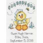 Our Baby Boy Chick Birth Record - Cross Stitch Pattern