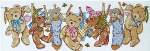 On the Line Teddies - Cross Stitch 