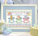 Pastel Ponies Birth Sampler - Cross Stitch