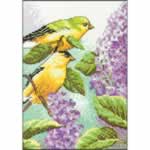 Goldfinch and Lilacs - Cross Stitch Pattern
