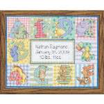 Zoo Alphabet Birth Record - Cross Stitch Pattern