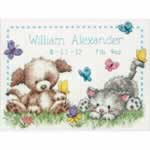 Pet Friends Birth Record - Cross Stitch Pattern