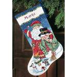 Santa and Snowman Stocking - Cross Stitch Pattern