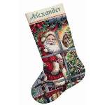 Candy Cane Santa Stocking - Cross Stitch Pattern