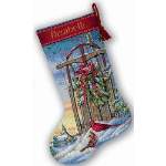 Christmas Sled Stocking - Cross Stitch Pattern