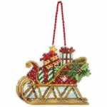 Sleigh Ornament - Cross Stitch