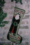 Wreath Santa Christmas Stocking - Cross Stitch Pattern