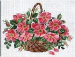 Wild Roses Basket - Cross Stitch Pattern