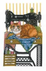 Vintage Sewing Cat - Cross Stitch Pattern