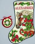 Holly Horse Stocking - Cross Stitch