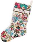 Snowmen Playing Stocking - Cross Stitch Pattern