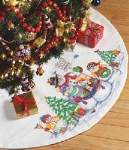 Snow Folks Treeskirt - Cross Stitch Pattern