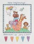 Noahs Ark Birth Announcement - Cross Stitch Pattern