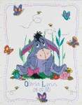 Eeyore and Butterlies Birth Announcement - Cross Stitch Pattern