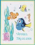 Nemo and Friends Birth Announcement - Cross Stitch Pattern