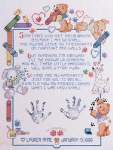 Fingerprints Baby Sampler - Cross Stitch