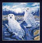 Moonlight Owls - Cross Stitch Pattern