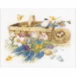 Spring Flowers Basket - Cross Stitch Pattern