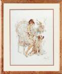 Seated Girl with Dog - Cross Stitch Pattern