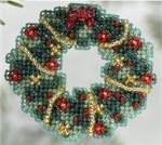 Holly Wreath Pin - Cross Stitch Bead Kits