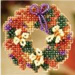 Fall Wreath Pin - Cross Stitch Bead Kits