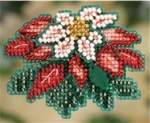 Pink Poinsettia Pin - Cross Stitch Bead Kits