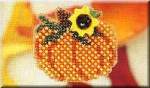 Harvest Pumpkin Pin - Cross Stitch Bead Kits