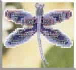 Sapphire Dragonfly Pin - Cross Stitch Bead Kits